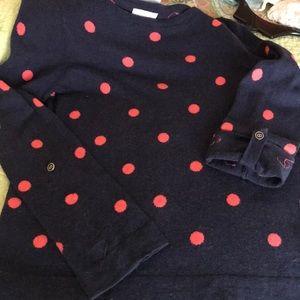 Charter Club navy knit with polka dots